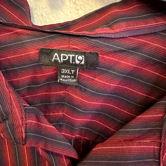 Apt 9 3XLT Black and Red Striped Button Down Shirt (Used Condition) - Picture 4 of 4